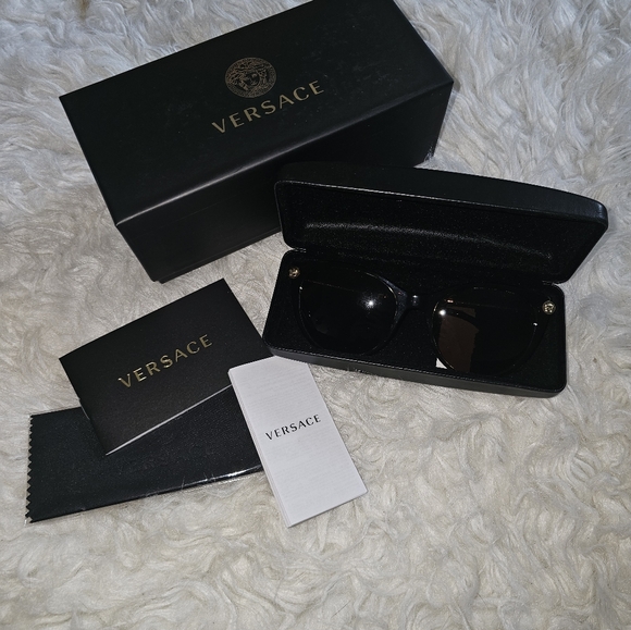 NWB Versace Havana Solid Cat Eye Sunglasses - Picture 4 of 11
